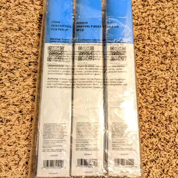 3 Rolls Cricut Permanent Smart Craft Diy Vinyl Paper - Ocean Blue - Picture 3 of 6